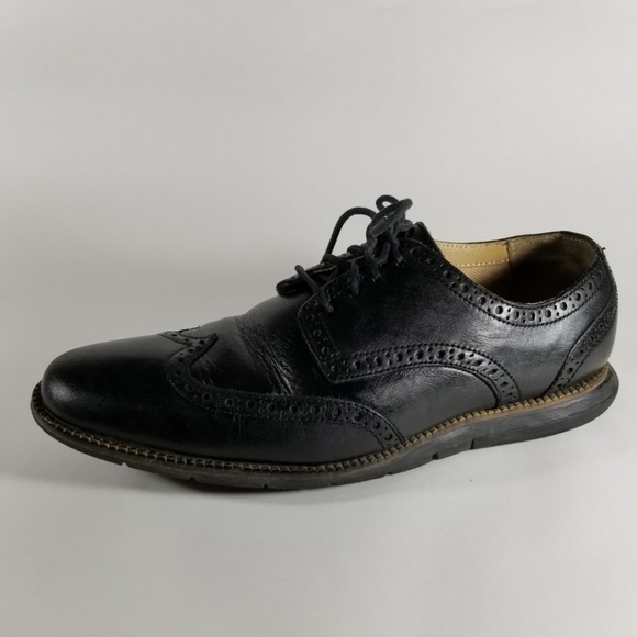 cole haan grand os black wingtip